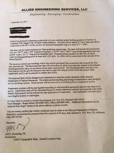 Copy of the letter sent to resident. 